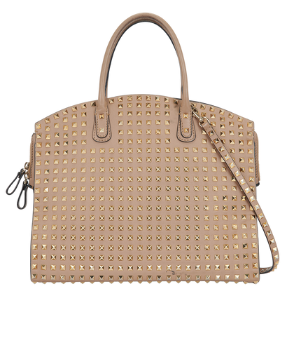 Vitello Rockstud Dome Shopper, front view